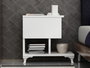Hanah Home Mesilla de Noche Blanca 46.8cm Ancho x 46.8cm Alto x 33cm Fondo
